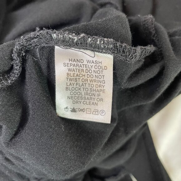 Laundry by Shelli Segal Jersey Top Black Sleeveless Hip Rouching Size M - Picture 8 of 8